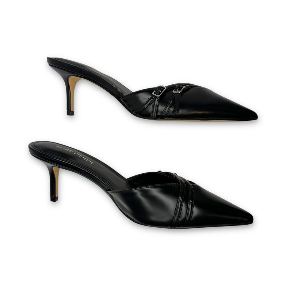 Marc Fisher Women's Amilia Kitten Heel Mule Pumps Size 9 Black Pointed Toe - Picture 5 of 13